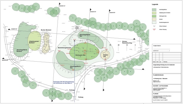 Skizze der neuen Chipping Area im GC Hubbelrath