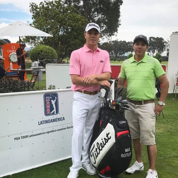 Maximilian Rottluff mit seinem kolumbianischen Caddie - und am Ende wurde es Platz 3!