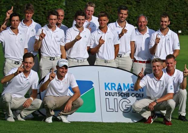 Mit Max Kieffer (2.v.l.) sicherte sich der GC Hubbelrath im letzen Jahr den Titel des Deutschen Mannschaftsmeister (Foto:DGV/Stebl)