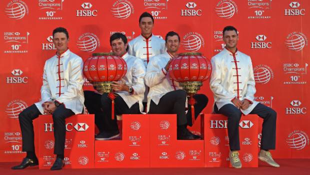 Die Konkurrenz bei der WGC-HSBC Champions in Shanghai ist groß für Martin Kaymer und Marcel Siem. Nicht nur Justin Rose, Bubba Watson, Rickie Fowler und Adam Scott (v.l.) gehören dazu.